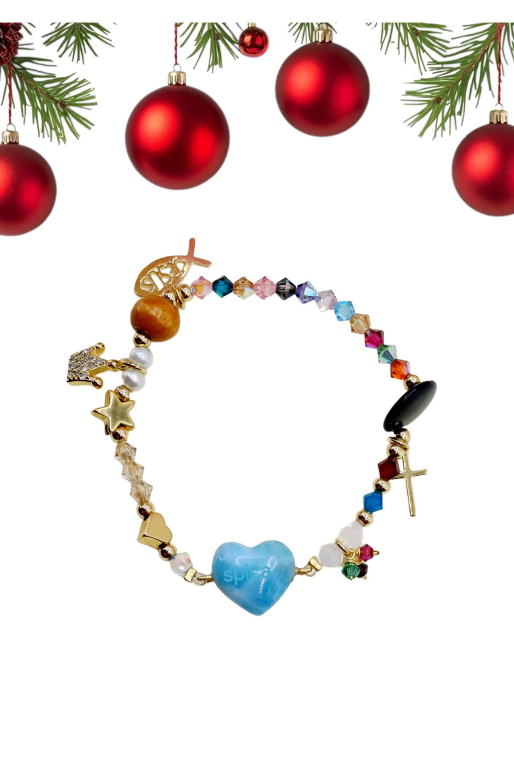 Pulsera Historia de Jesús Corazón de Larimar