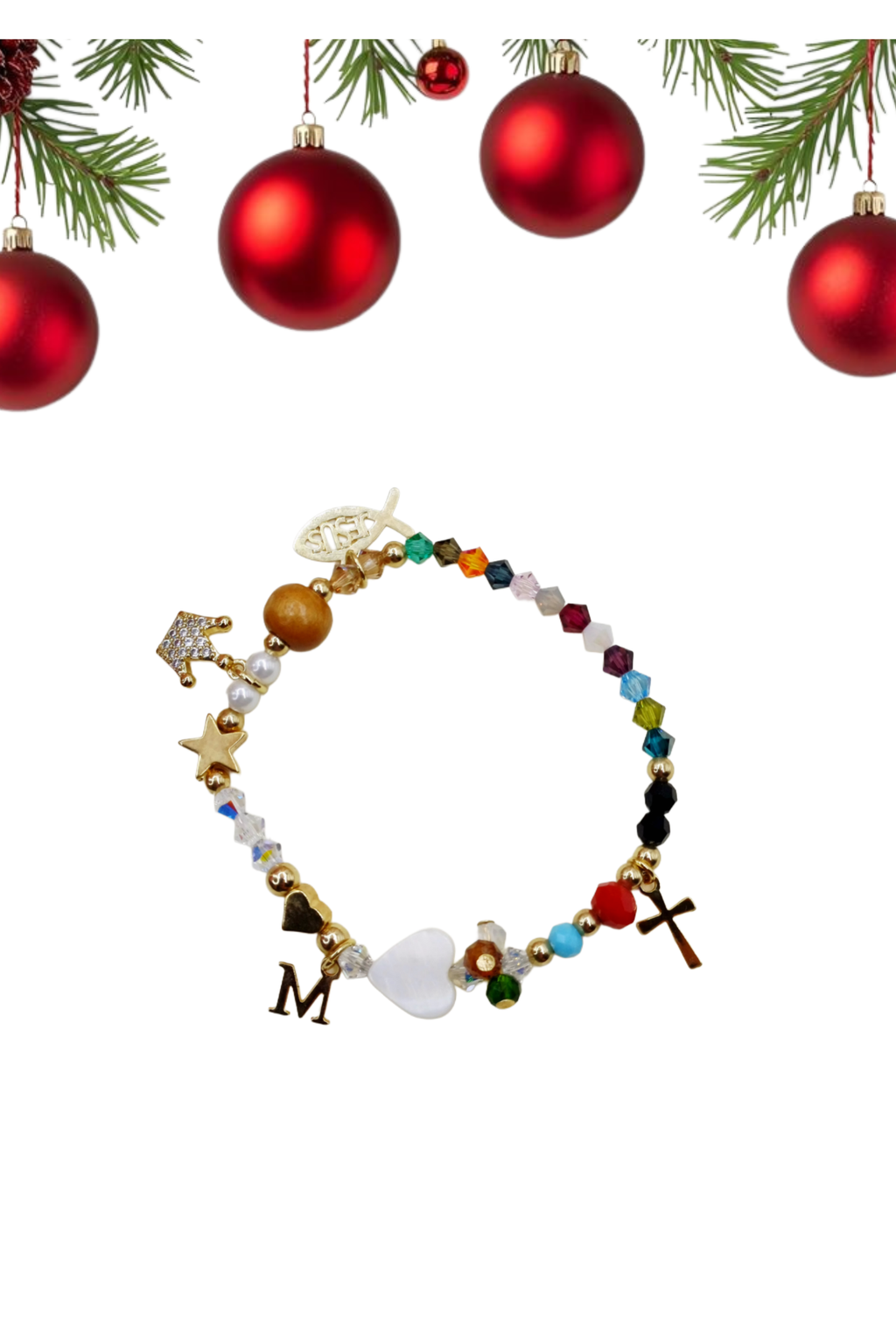 Pulsera La Hermosa Historia de Jesús  Corazón Nacar