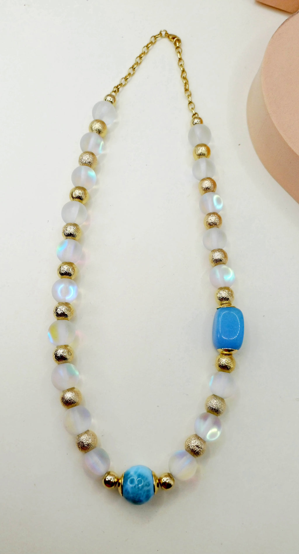 Collar piedra de Luna y Larimar